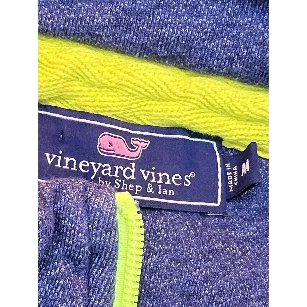 Vineyard Vines Sweatshirt Adult Size MD Blue 1/4 Zip Up Pullover Preppy Casual‎